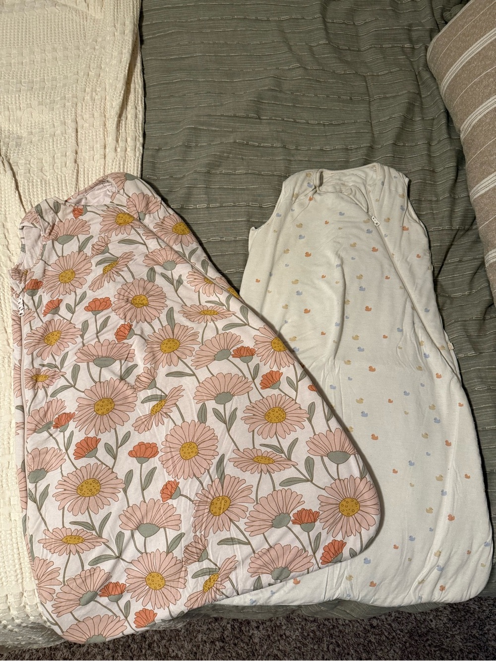 Floral Pink & Cream Two-Pack Baby Sleep Sacks